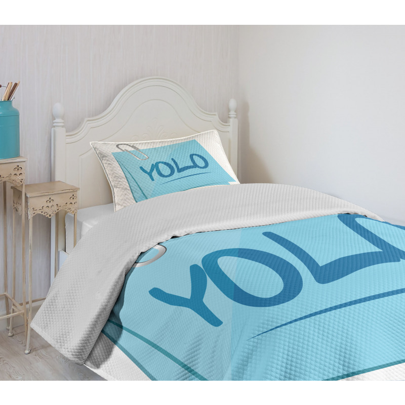 Modern Slogan Abbreviation Bedspread Set