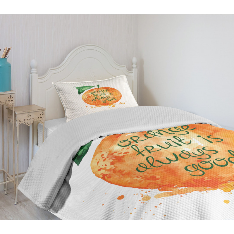 Brush Strokes Orange Bedspread Set