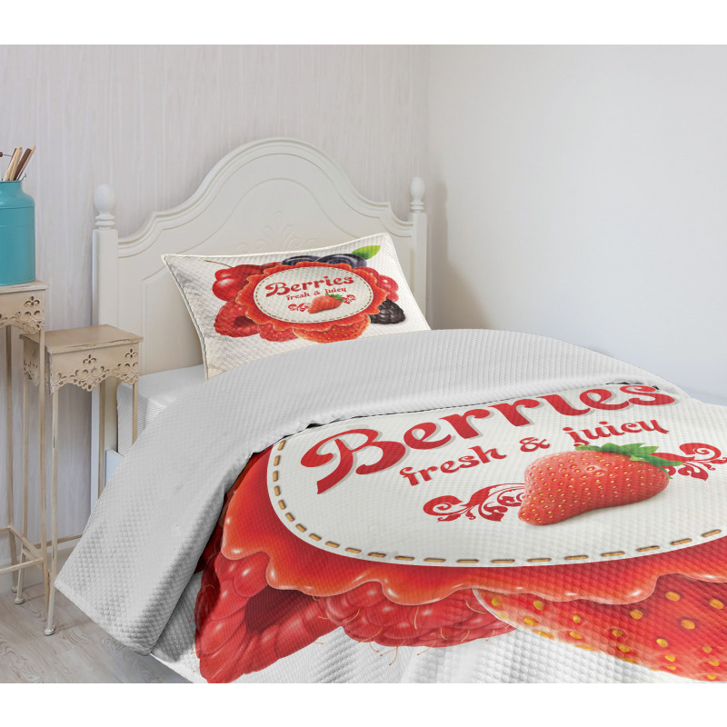 Colorful Berry Pattern Bedspread Set
