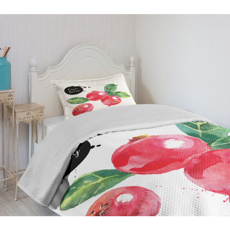 Aquarelle Cranberries Bedspread Set