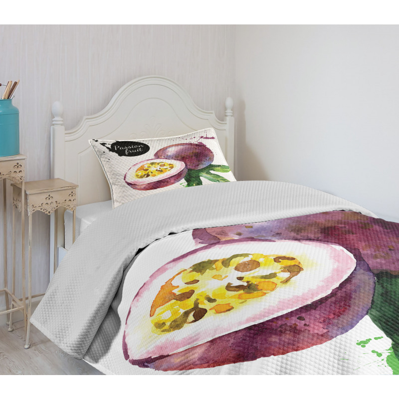 Watercolor Exotic Design Bedspread Set