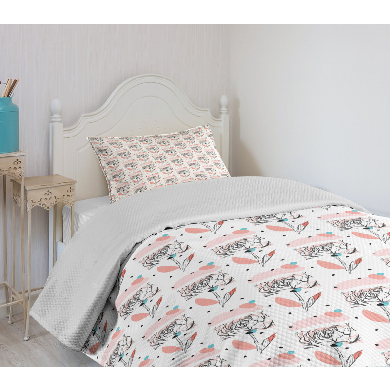 Doodle Modern Peony Bedspread Set