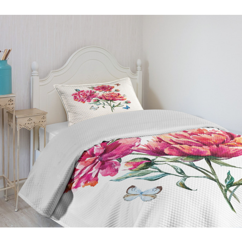 Carnation Bouquet Nature Bedspread Set