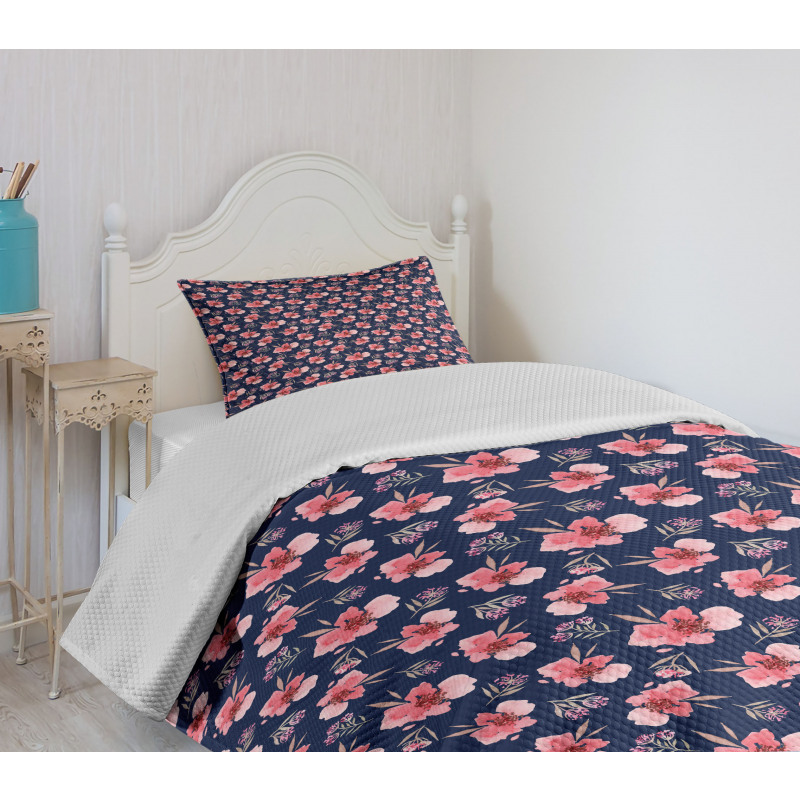 Vibrant Tropical Blooms Bedspread Set