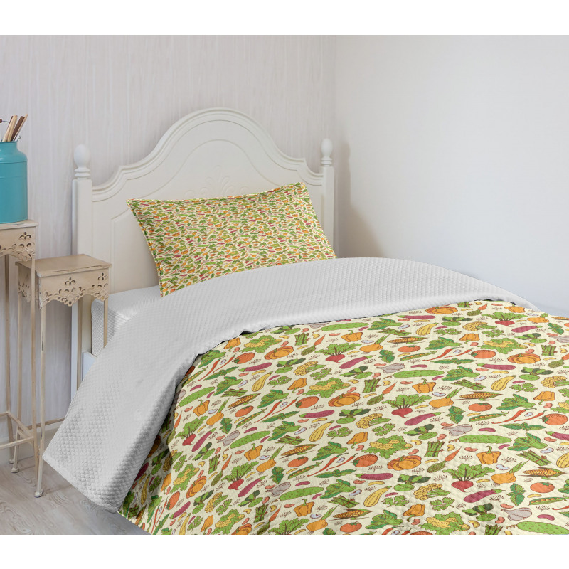 Healthy Cooking Theme Bedspread Set