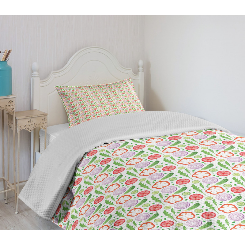 Watercolor Food Bedspread Set