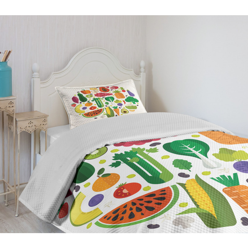 Yummy Food Circle Bedspread Set