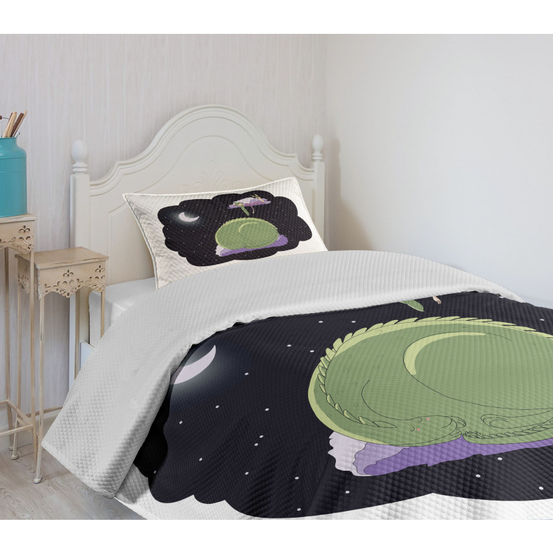 Sleeping Kid Dragon Bedspread Set