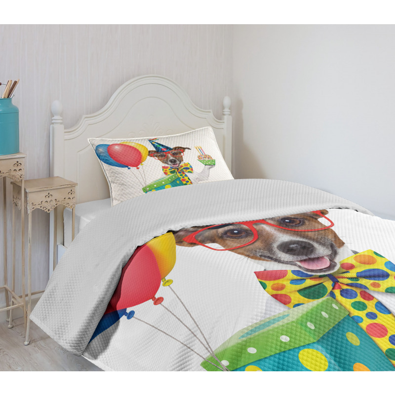 Party Dog and Balloons Bedspread Set