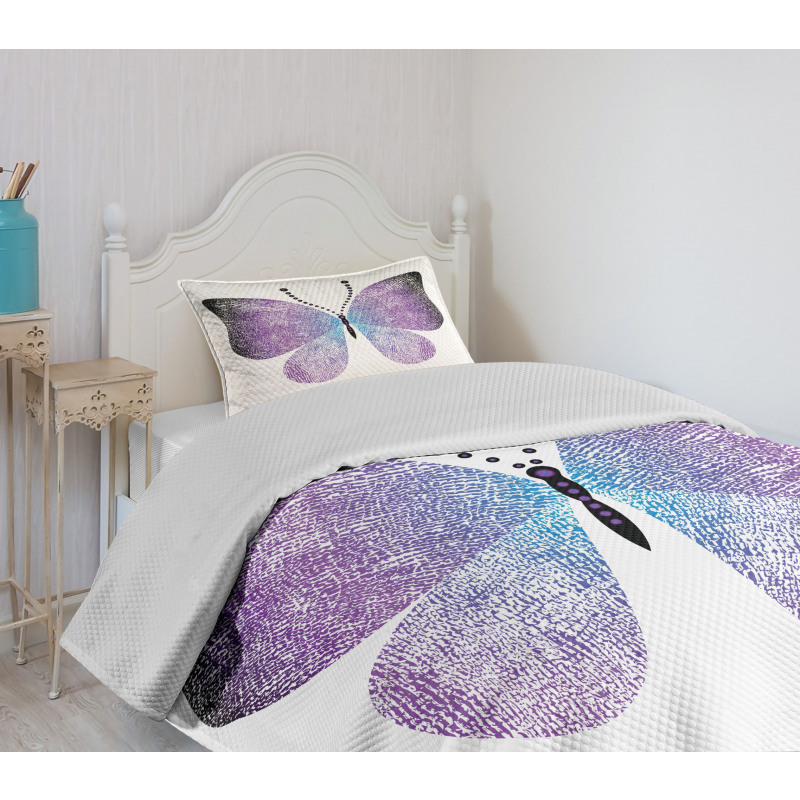 Pointillist Butterfly Bedspread Set