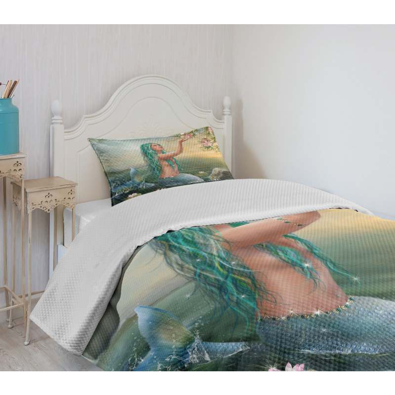 Mermaid and Magnolias Bedspread Set