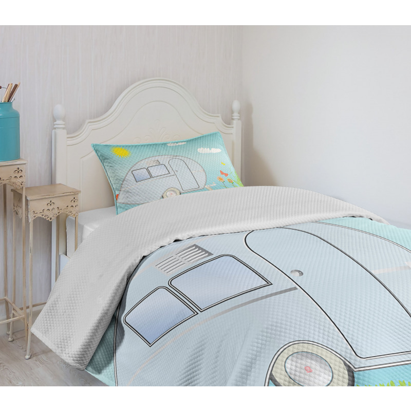 Summer Vacation Theme Bedspread Set