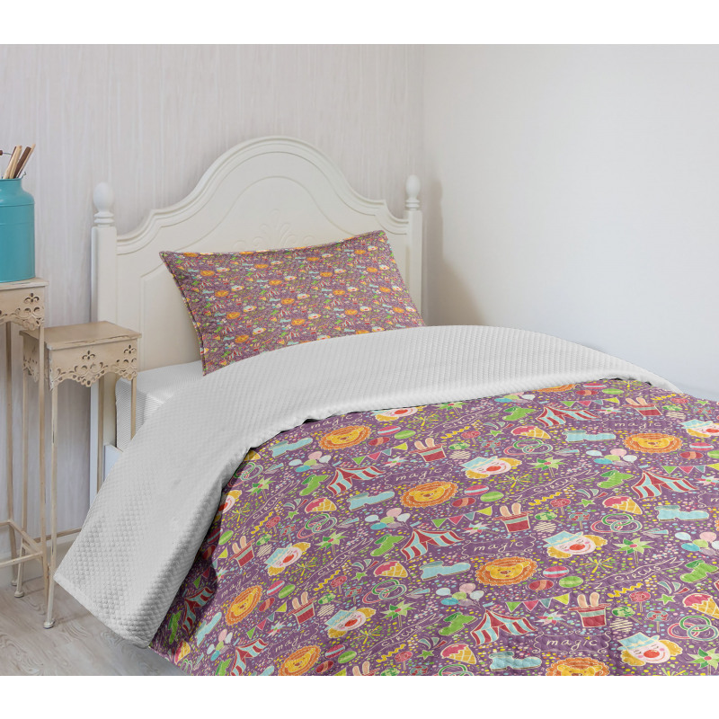 Tent Clown Icecream Ring Bedspread Set