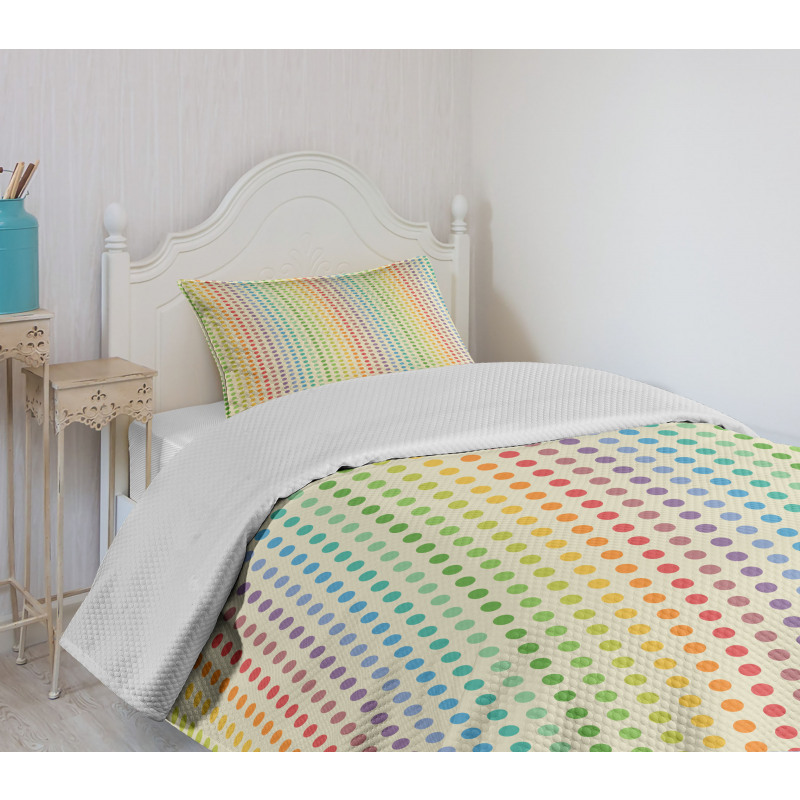 Colorful Dots Spectrum Bedspread Set