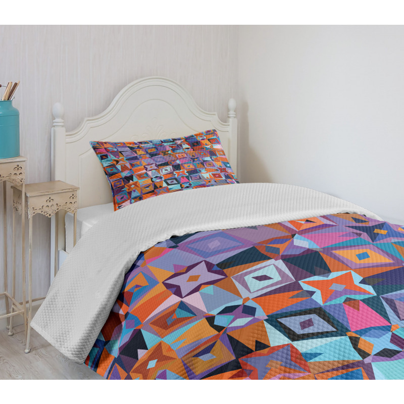 Geometric Tile Bedspread Set