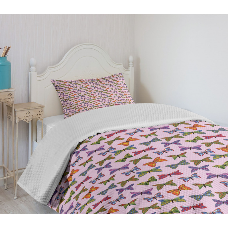 Doodle Butterflies Art Bedspread Set