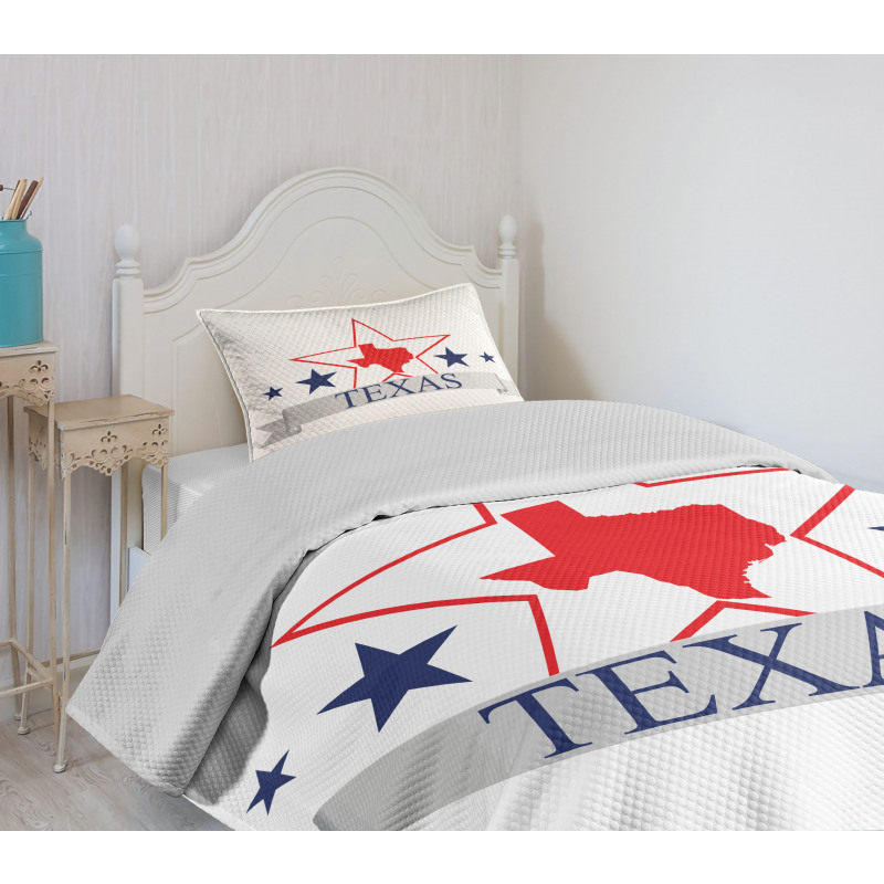 American Map Pattern Bedspread Set