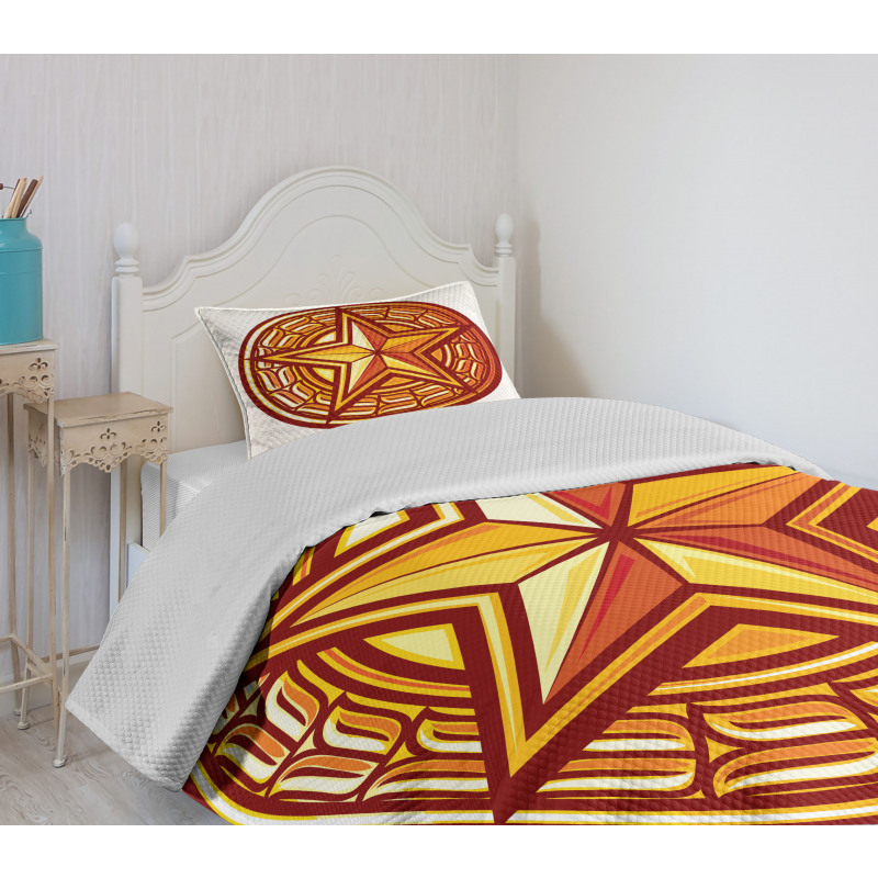 Seal Design in Warm Tones Bedspread Set