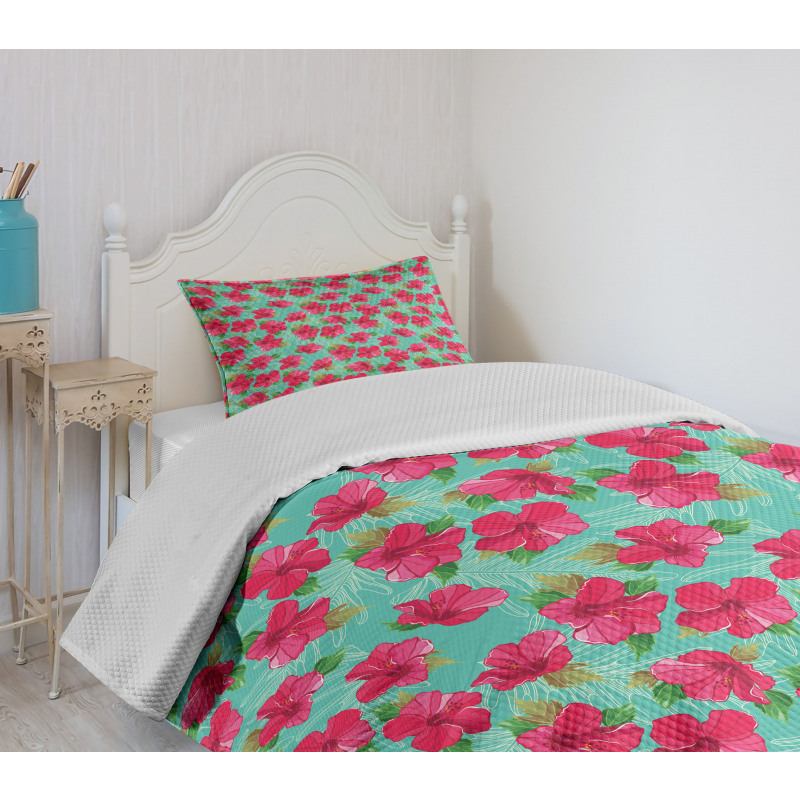 Botanical Hibiscus Bedspread Set