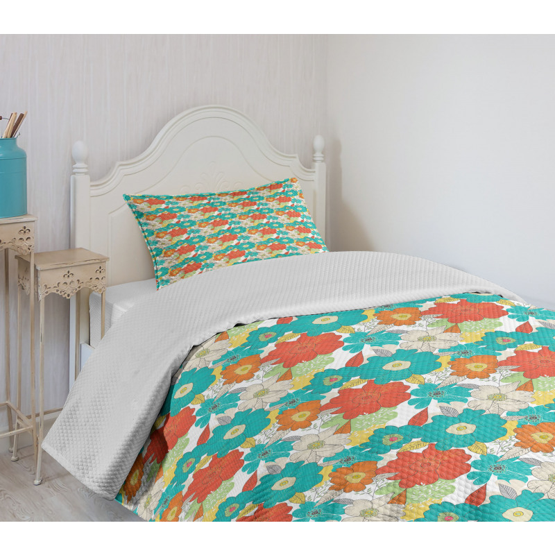 Doodle Fresh Spring Bedspread Set