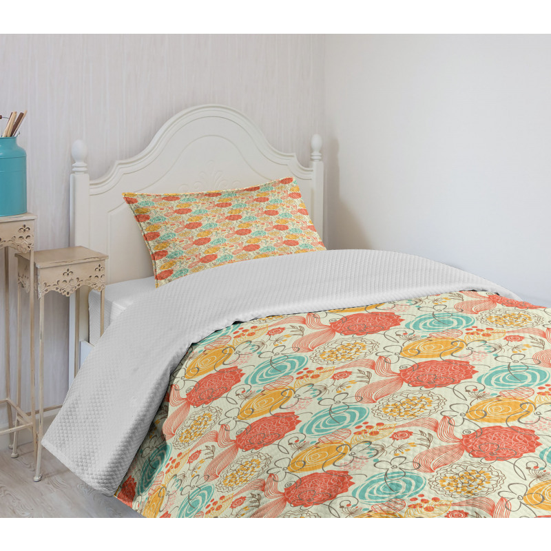 Cheerful Garden Doodle Bedspread Set