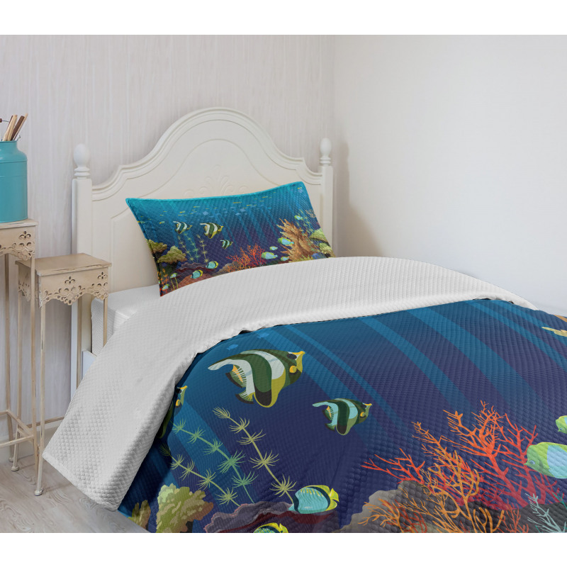 Coral Reef Fishes Bedspread Set