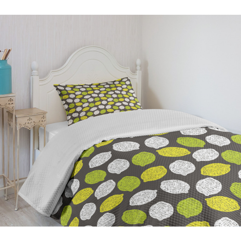 Neatly Scribbled Fruit Bedspread Set