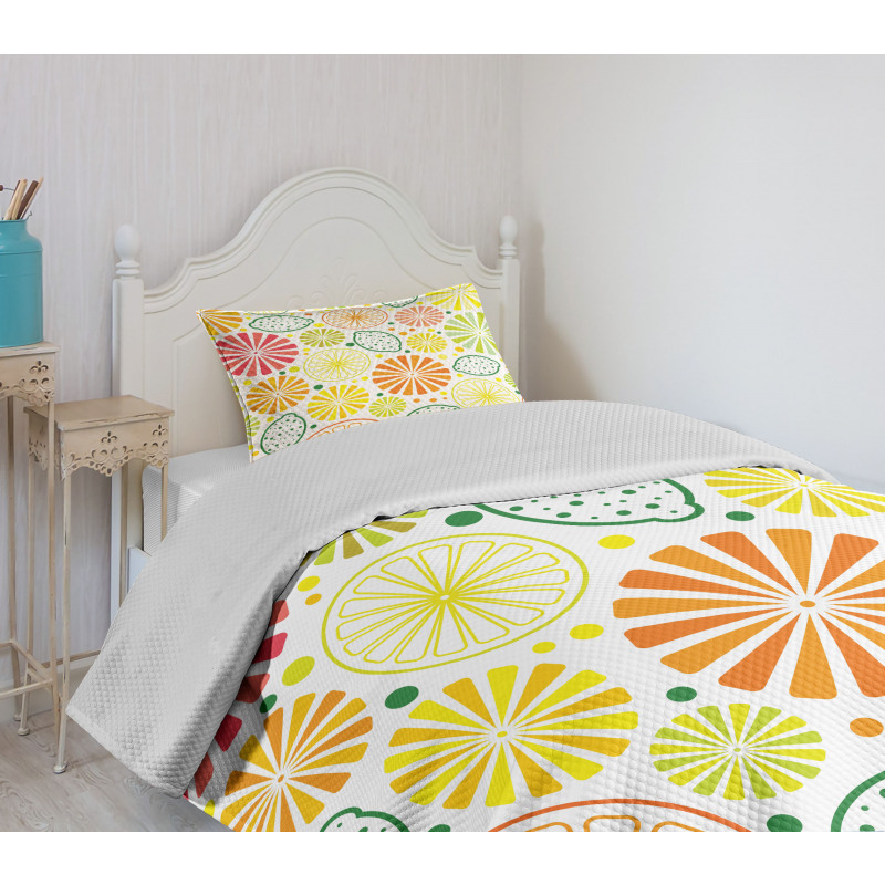 Tropical Clementine Bedspread Set