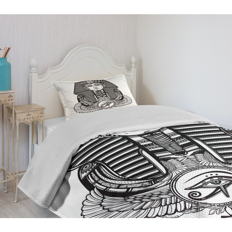 Vintage Pharaoh Tattoo Bedspread Set