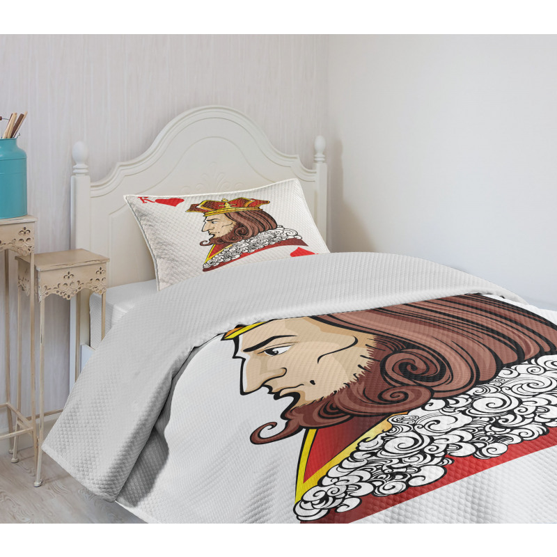 King of Heart Play Card Bedspread Set