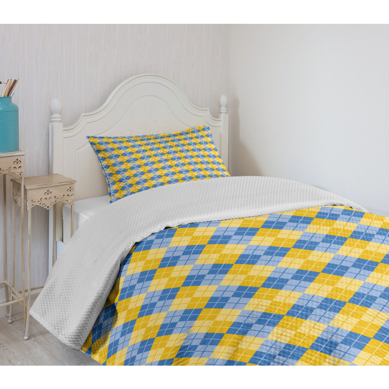 Argyle Grid Bedspread Set