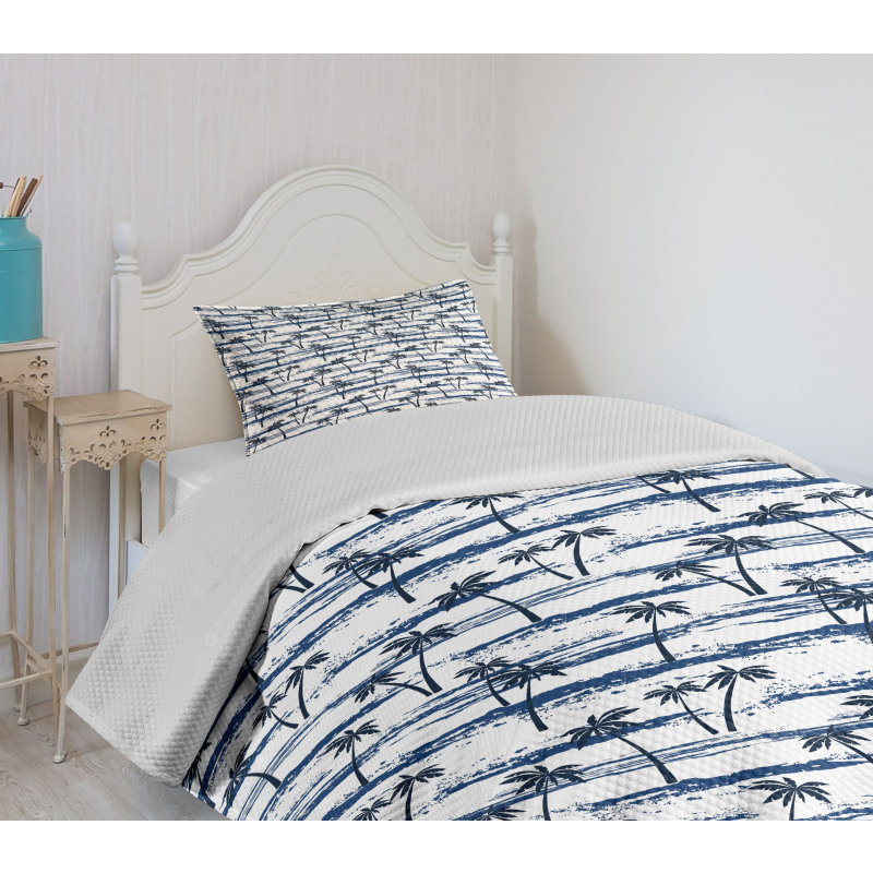 Coconut Tree Beach Bedspread Set