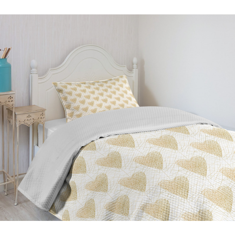 Pointilistic Hearts Bedspread Set