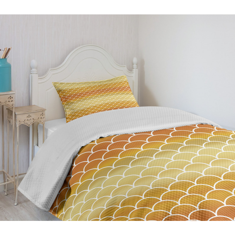 Fish Scale Rising Sun Bedspread Set