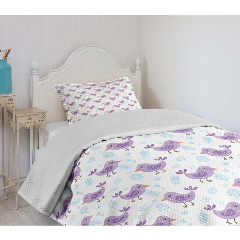 Lullaby Themed Birds Bedspread Set