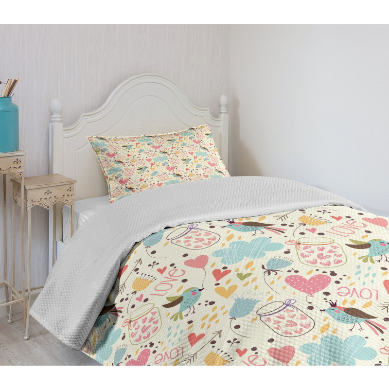 Harts in Cork Lid Jars Bedspread Set