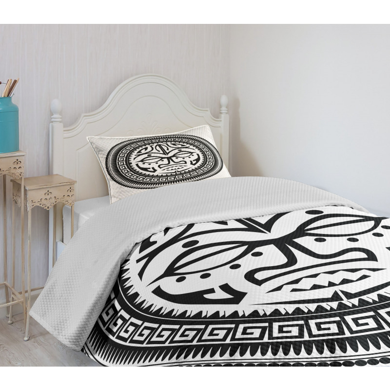 Maori Face Mask Bedspread Set