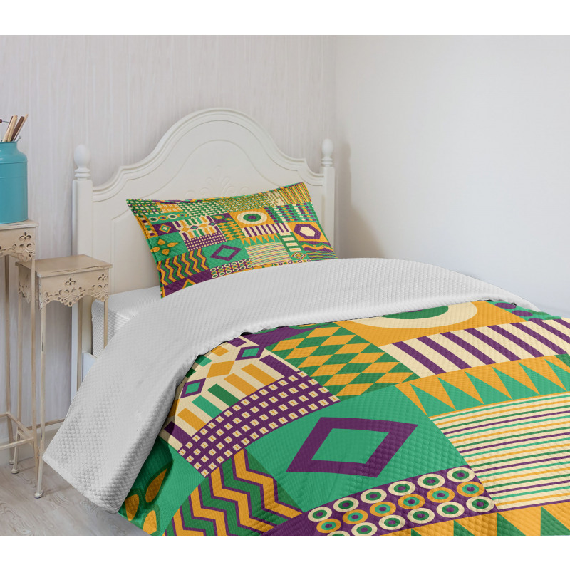 Triangles and Square Bedspread Set