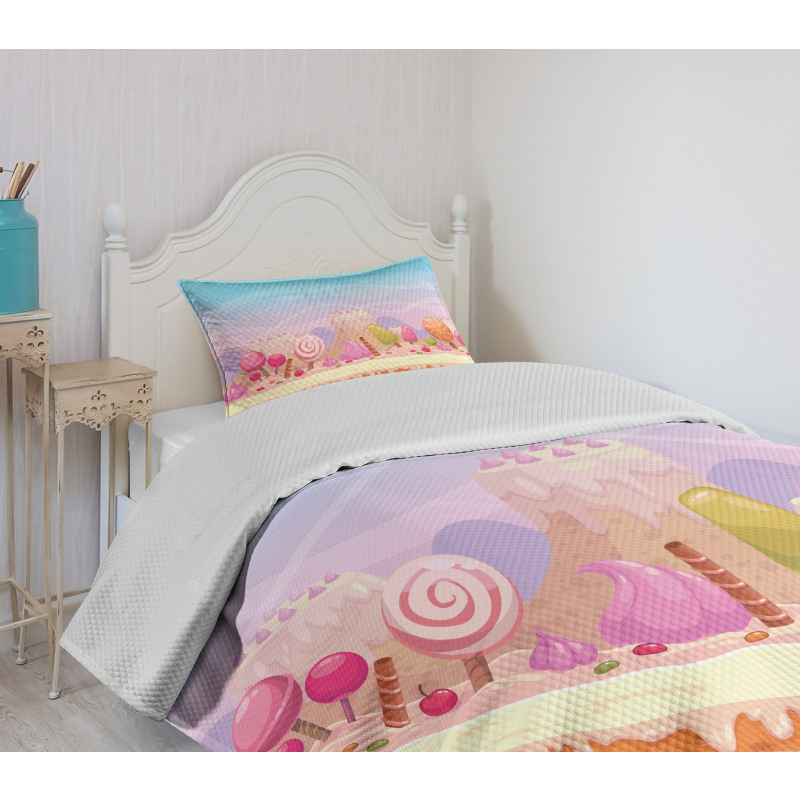 Fanciful Candy Road Bedspread Set