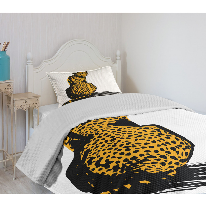 Sketch Leopard Shadow Bedspread Set