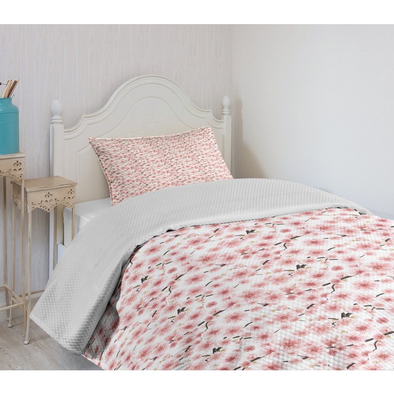 Sakura 3D Design Bedspread Set