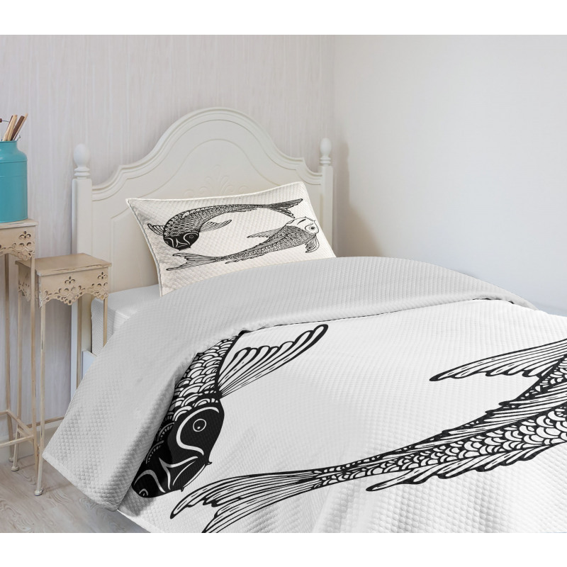 Japanese Carps Love Bedspread Set