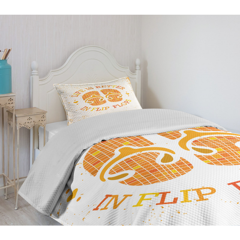 Stained Grungy Motif Bedspread Set