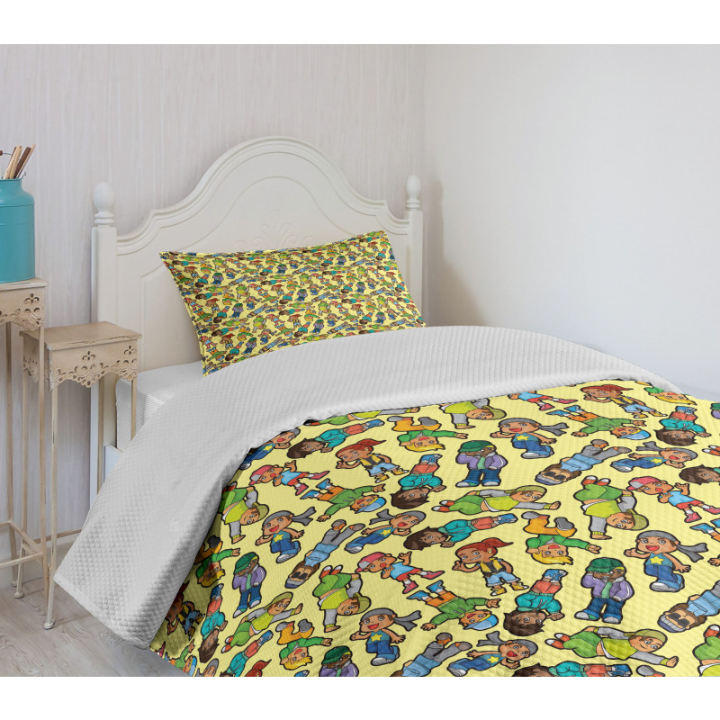 Cartoon Boys and Girls Bedspread Set