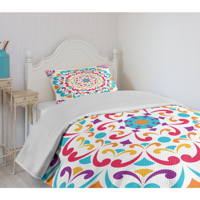 Colorful Swirls Bedspread Set