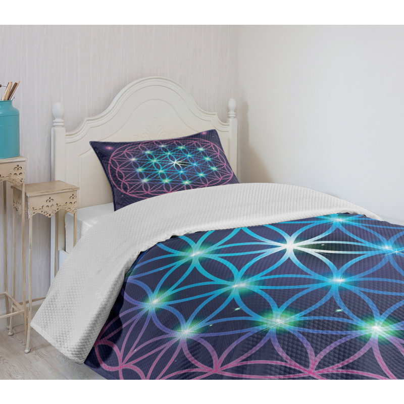 Ombre Flower of Life Bedspread Set