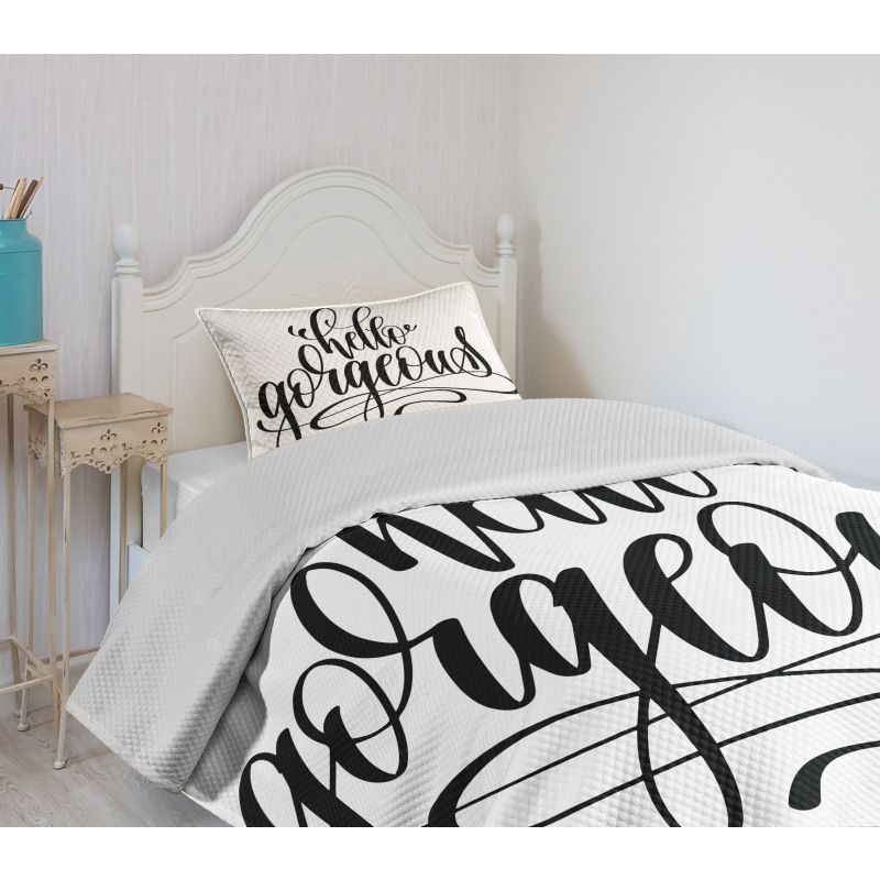 Calligraphy Font Bedspread Set