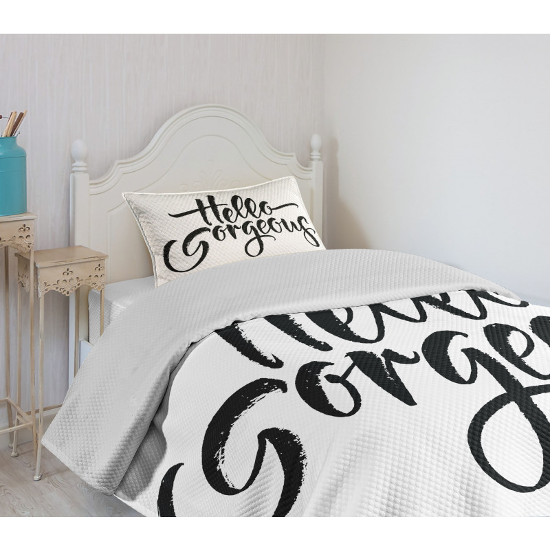 Brush Lettering Bedspread Set