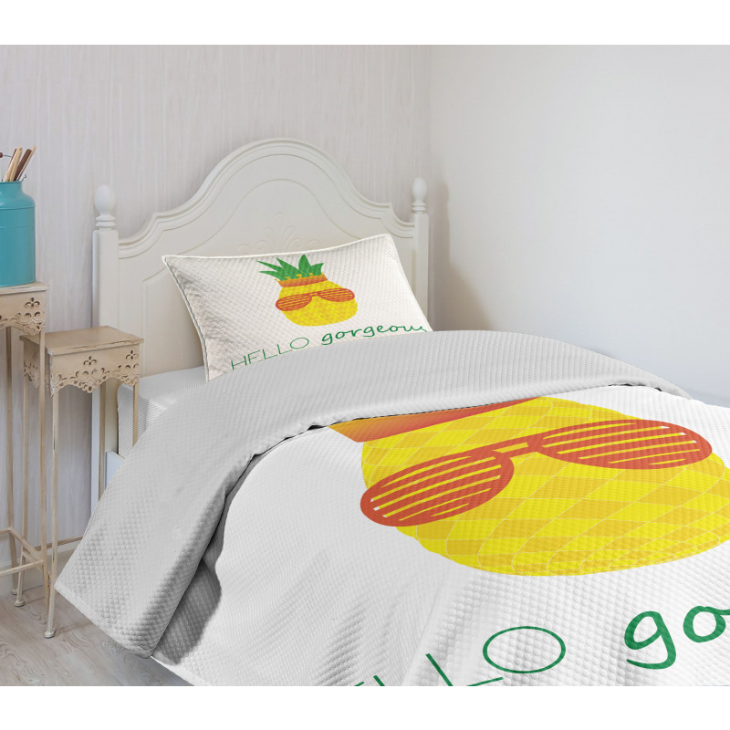 Doodle Pineapple Bedspread Set