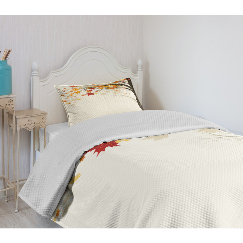 Semtember Maple Leaves Bedspread Set